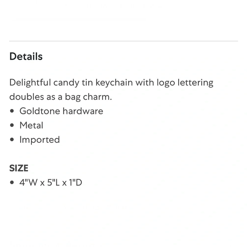 KATE SPADE Candy Shop Tin Key Fob